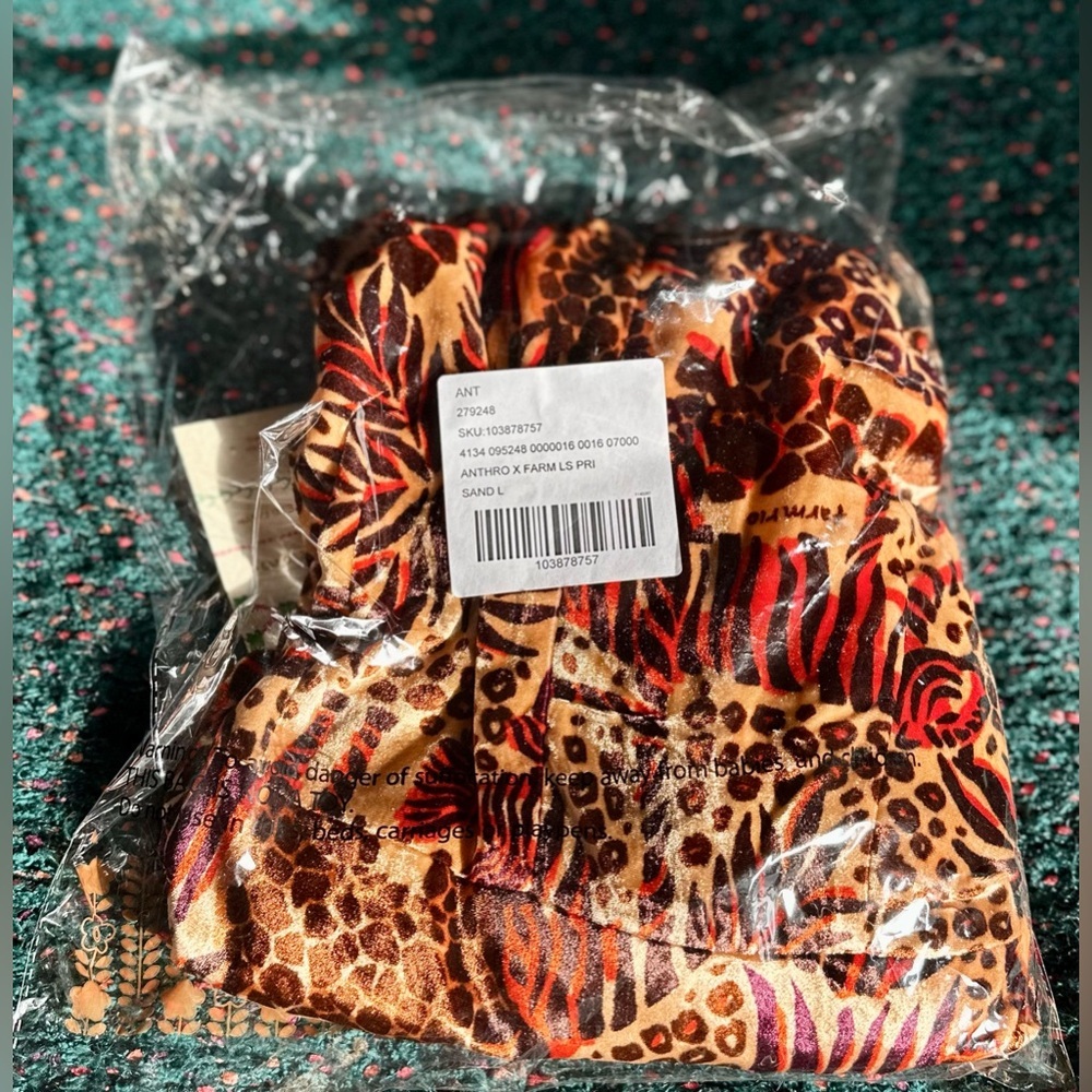 RARE Farm Rio x Anthropologie NWT Long-Sleeve Printed Romper—L - Picture 8 of 16